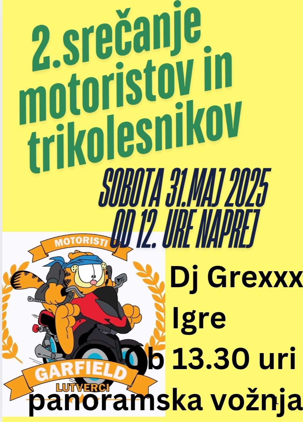 2. SREČANJE MOTORISTOV IN TRIKOLESNIKOV - LUTVERCI
